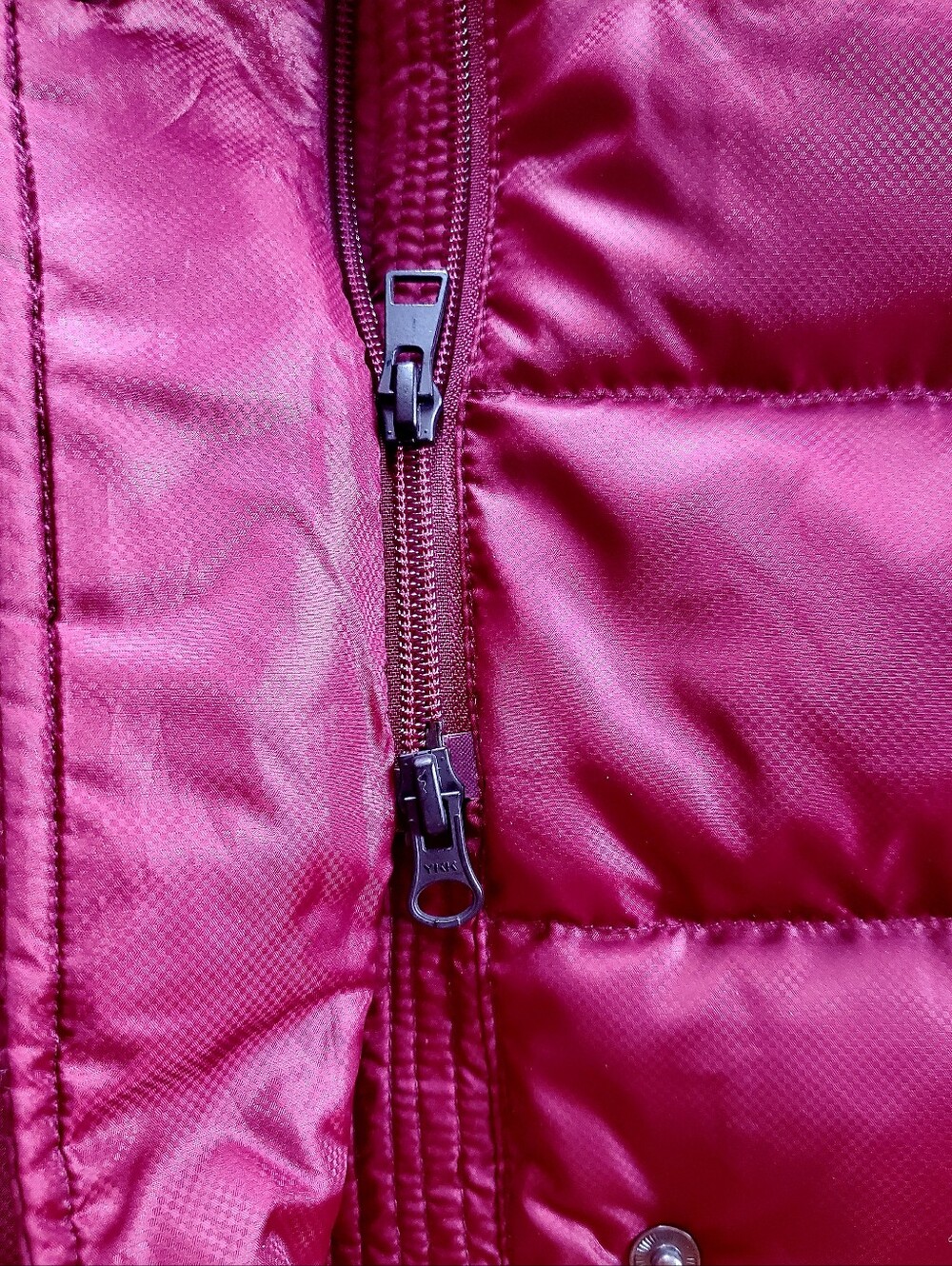 Lands End Womens Parka Puffer W Removable Hood- Burgundy Down Jacket - Fitted XS - Picture 4 of 6